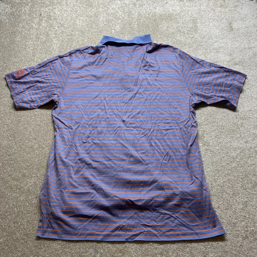 Polo Golf Ralph Lauren Polo Shirt Mens Large Blue Orange Striped Pima Cotton